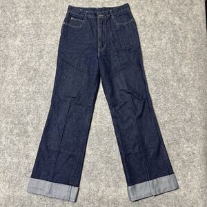 Vintage Pentimento Wide Leg Cuffed Jeans Womens Sz 11 Blue Dark Wash Retro Denim